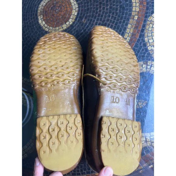 L.L. Bean Maine Hunting Shoe Duck Shoes 10MMade in USABrown Leather Rubber